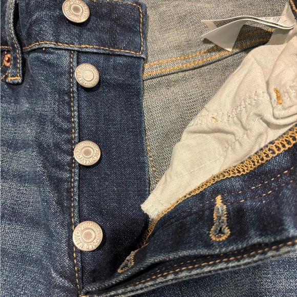 Old Navy Blue Denim High Rise O.G. Button Fly Straight Jeans Size 6 - Picture 10 of 15